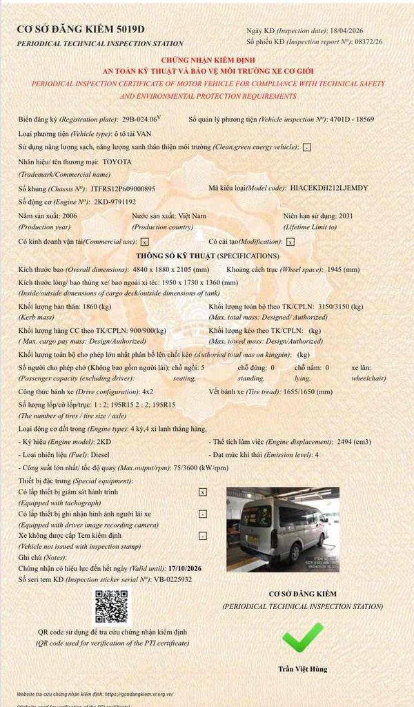 Toyota Hiace 2006 - ảnh 3