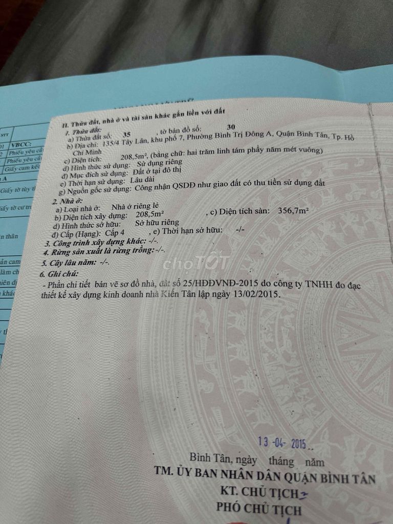 Nhà riêng tại Bình Tân, TP. Hồ Chí Minh - ảnh 1